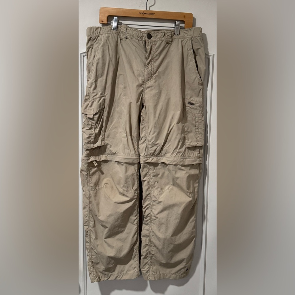 Colombia Omni Shade Convertible Pants 38x30 - Zip Into Shorts Light Beige/Tan